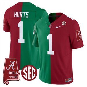 Mens Youths Kids Jalen Hurts Green Red Jersey Stitched Vapor